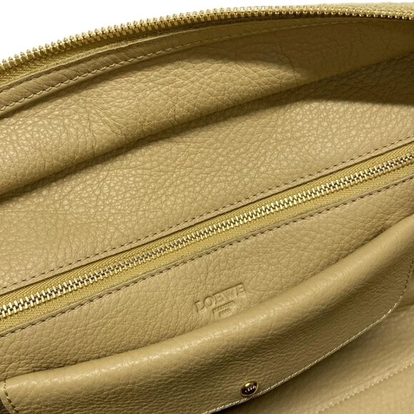 LOEWE Amazona 36 - Beige Dark Brown Suede Leather Handbag 537-060325 - Picture 8 of 11